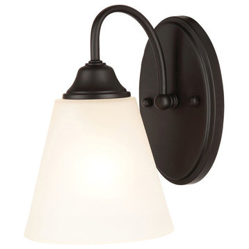 Galveston Matte Black 1-Light Wall Sconce Bathroom Fixture, 20-9977