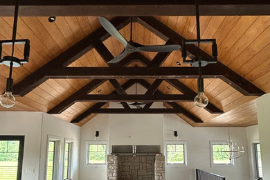 Cottage living room photo in Other