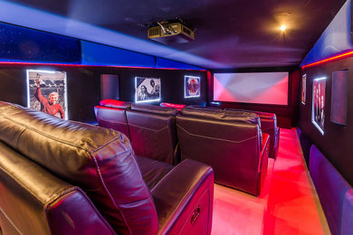 Design ideas for a home cinema in London.