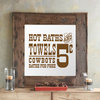 Vinyl Wall Decal ''Hot Baths and Towels.''