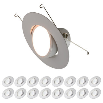 5/6" Premium LED Adjustable Recessed Downlights, Dimmable, Soft White 2700k, Cas