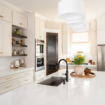 Deep Forest and Stained Oak Transitional Kitchen