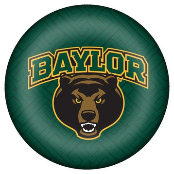 PW3118-Baylor Bear Head on Green Fret Paperweight