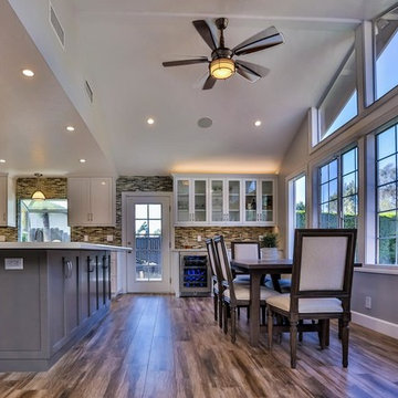 Overview picture of this lovely Cape-cod Style Kitchen and dining area.