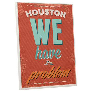 Vintage Sign "Houston We Have a Problem" Gallery Wrapped Canvas Art, 45"x30"