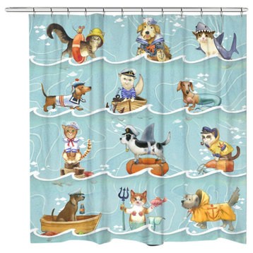 Salty Cats and Dogs Shower Curtain