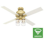 Hunter - Hunter 59651 Vivien, 52" Ceiling Fan with Light Kit and Remote Control - The Vivien chandelier inspired ceiling fan will maVivien 52 Inch Ceili Modern Brass White G *UL Approved: YES Energy Star Qualified: n/a ADA Certified: n/a  *Number of Lights: 4-*Wattage:3.5w LED bulb(s) *Bulb Included:Yes *Bulb Type:LED *Finish Type:Modern Brass