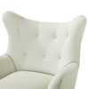 Tufted Accent Chair With Golden Legs, Ivory