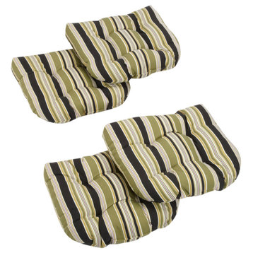 19" U-Shaped Outdoor Tufted Chair Cushions, Set of 4, Capri