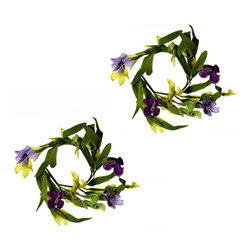 Shea's Wildflower - Forget Me Knots Votive Rings, Set of 2 - Wreaths And Garlands