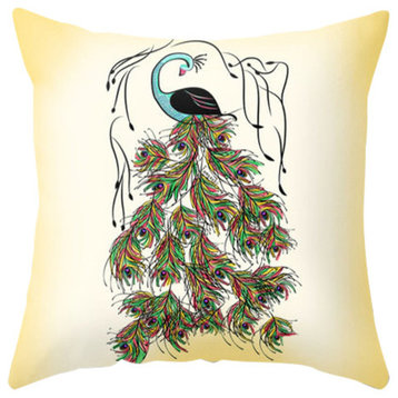 Gypsy Feather Peacock Decorative Pillow Cover