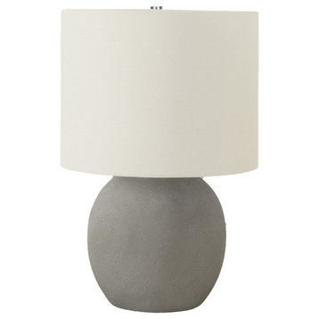 Lighting, 20"H, Table Lamp, Gray Concrete, Ivory/Cream Shade, Contemporary