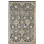 KAS - KAS Ria 6822 Slate Gray Sofia Area Rug, 5'3"x7'7" - Create an elegant living space with these vintage traditional rugs. Our Ria Collection is soft in color and timeless in pattern, creating the perfect centerpiece for any room. Machine woven of wool in China with a 0.5" pile height.