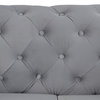 Rebekah  3 Piece Velvet Standard Foam Living Room Set sofa+loveseat+Chair, Gray