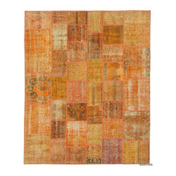 Over-dyed Turkish Patchwork Rug - Area Rugs
