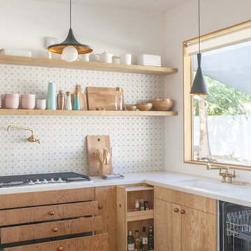 Alexander Home Kitchen: A Classic White Triangle Tile Backsplash