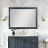 Maribella Rectangular Bathroom Wood Framed Wall Mirror, Classical Blue, 48"