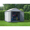 Arrow Ezee Shed With High Gable & Charcoal Trim - 10x8 Ft Cream