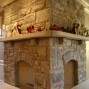 Double sided fireplace