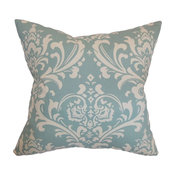 Malaga Damask Pillow Village Blue 18"x18"