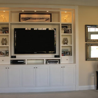 Photo of a contemporary home cinema in Philadelphia.