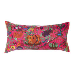Pink "Le Potager" Herm&egrave;s Silk Scarf Pillow - Decorative Pillows