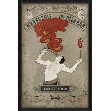 Menagerie of the Bizarre Fire Breather Framed Print, Large