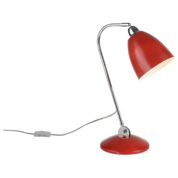 Vento 1-Light Table Lamp, Chrome and Red