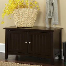 Mint Green Mudroom with Espresso Brown Storage Bench, Shaker Cottage Style - Products