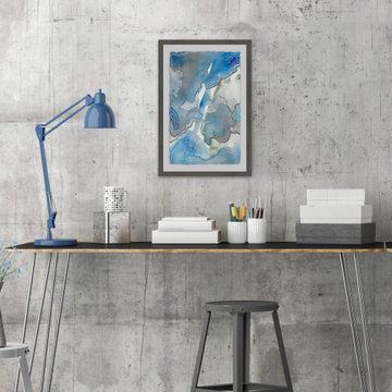 "Subtle Blues I" Framed Painting Print