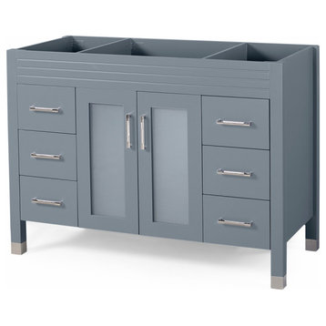 Taylor Contemporary 48" Wood Bathroom Vanity, Counter Top Not Included, Gray
