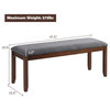 Costway Dining Bench Upholstered Entryway Bench Footstool Kitchen w/ Wood Legs