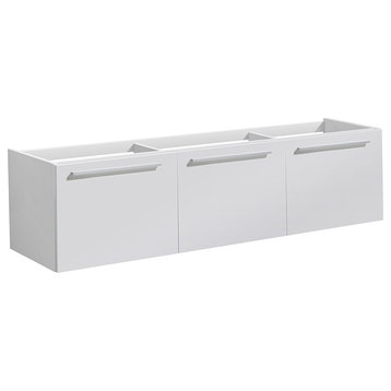 Fresca Vista 60" White Wall Hung Single Sink Modern Bathroom Cabinet