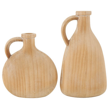 Natural Brown Wood Vase Set 564142