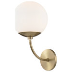 Mitzi by Hudson Valley Lighting - Carrie Wall Sconce With Opal Etched Glass, Finish: Aged Brass - We get it. Everyone deserves to enjoy the benefits of good design in their home - and now everyone can. Meet Mitzi. Inspired by the founder of Hudson Valley Lighting's grandmother, a painter and master antique-finder, Mitzi mixes classic with contemporary, sacrificing no quality along the way. Designed with thoughtful simplicity, each fixture embodies form and function in perfect harmony. Less clutter and more creativity, Mitzi is attainable high design.
