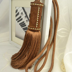 6 Colors QYM29 Polyester Curtain Tassel Tie Backs in Light Brown Color - Window Treatment Accessories