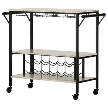 Bar Cart with Wine Bottle Storage and Wine Glass Rack Maliza South Shore