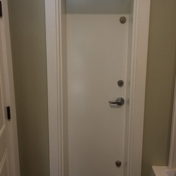 Freeman Home Safe Room doorway with 3-point security dead bolt locks