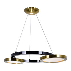 CWI Lighting - LED Chandelier With Brass & Pearl Black Finish - Chandeliers
