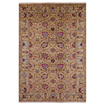 6' 11" X 10' 2" Persian Tabriz Hand-Knotted Wool Rug Q11307