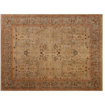 Bareens Designer Rugs - Turkish Knotted Istanbul Katy Tan/ Blue Wool Rug - 9'4'' x 12'0'' - Designed with a mesmerizing intricate traditional motif this glorious hand knotted rug is a masterpiece that will fill any space with sophistication and grace. An exhilarating color pallet with an elaborate design, this masterpiece features luxurious hand spun wool with all vegetable dyes to add comfort and style to your decor. The design, color and beautiful chromatic composition with a sheen in traditional and transitional designs, exude beauty, elegance and quality make this rug a masterpiece of its own.