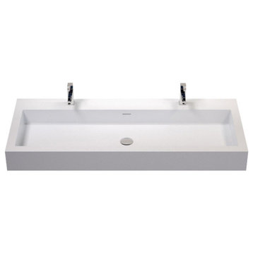 Badeloft Stone Resin Wall-mounted Sink, Glossy White, Extra Extra Large