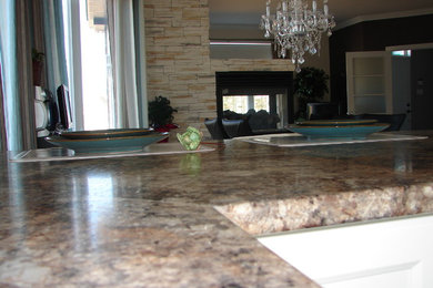 Example of a trendy dining room design in Montreal