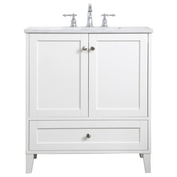 Elegant VF18030WH 30"Single Bathroom Vanity, White