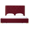Fannie Red Velvet and Gold Bed, Queen