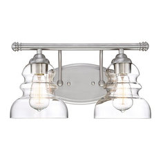 Millennium Lighting 2-Light Vanity Light, Satin Nickel, Clear, 7332-SN