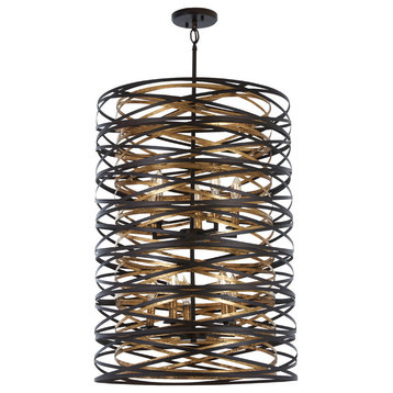 Minka Lavery 3679 Vortic Flow 10 Light 21"W Taper Candle - Dark Bronze with