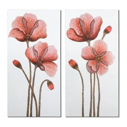 www.essentialsinside.com:  floral aura wall art, set of 2 - Artwork