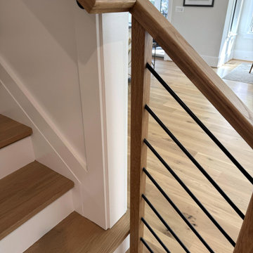 Project #140 | White Oak Staircase with Horizontal Bar Rail