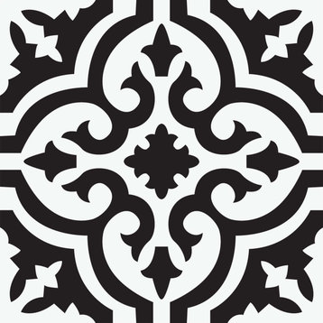 Parma Peel and Stick Floor Tiles, Black, Box